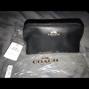COACH pebble leather cosmetic bag